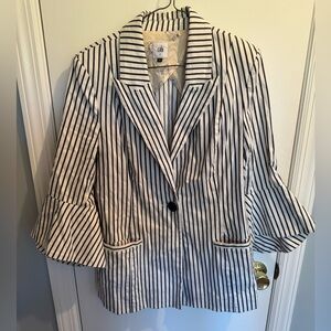CAbi Navy and White Striped Blazer, size 8